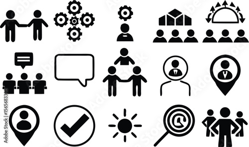 gender equality, community teamwork, diversity and collaboration Icon set, inclusion, partnership, human connection, justice, and unity for social issues, human rights, equality, gender roles, 