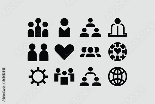 gender equality, community teamwork, diversity and collaboration Icon set, inclusion, partnership, human connection, justice, and unity for social issues, human rights, equality, gender roles, 