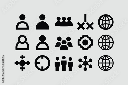 gender equality, community teamwork, diversity and collaboration Icon set, inclusion, partnership, human connection, justice, and unity for social issues, human rights, equality, gender roles, 