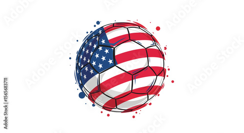 American Soccer A Patriotically Designed Soccer Ball Graphic