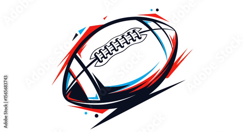 Dynamic American Football Graphic Abstract Illustration of Gridiron Glory