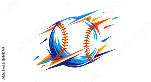 Dynamic Baseball Graphic Fast-Paced Action and Sporty Design, Perfect for Teams, Leagues, and Merchandise