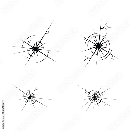 Broken Glass Icon Set Vector Design.