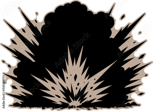 The scene where gunpowder ignites and explodes