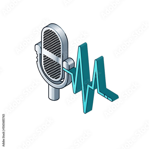 Microphone with health audio signal for podcasts.