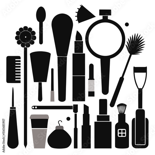 Perfect Vector Collection Of Cleaning Tools Silhouettes For Use Graphics Websites And Apps Designs On White Background