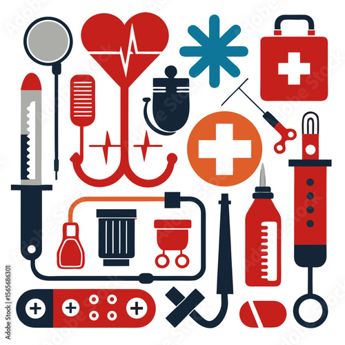 Perfect Vector Collection Of Medical Tools Silhouettes For Use Graphics Websites And Apps Designs On White Background
