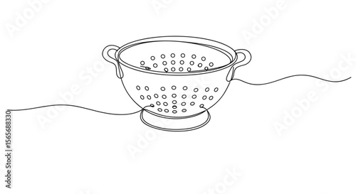 Line drawing of a kitchen colander