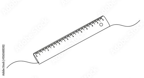 Ruler measuring line on white background
