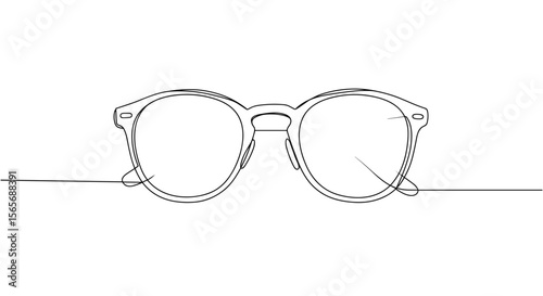 Line art sunglasses on a minimalist background