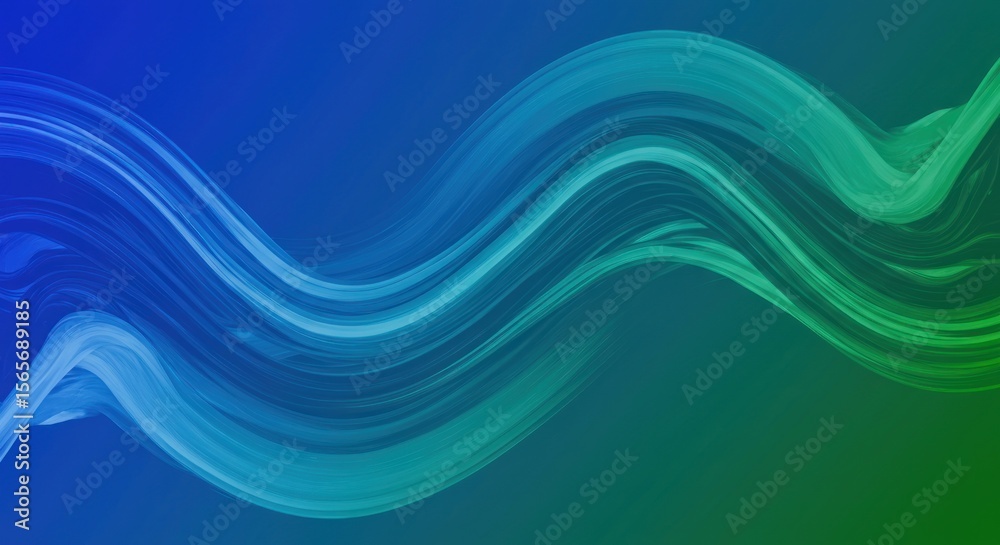 Fototapeta premium Fluid gradient wave effect abstract background with blue and green color tones