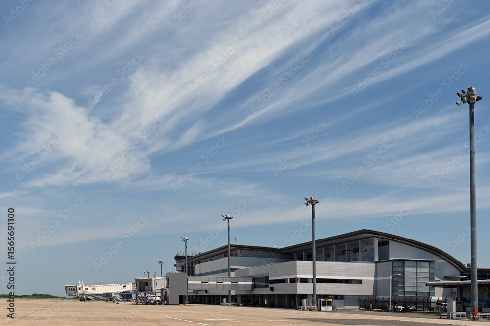 Obraz premium 福島空港 ターミナル 駐機場側から撮影