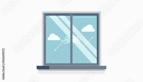 Augmented weather visualization on window glass, digital innovation