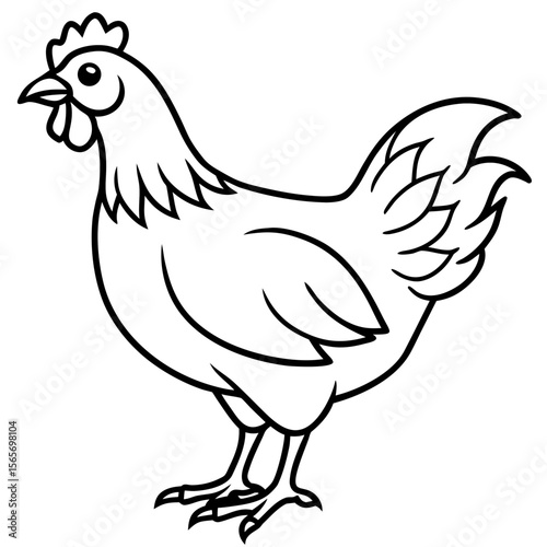 Minimal Chicken Line Illustration