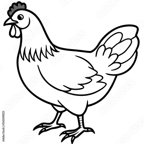 Minimal Chicken Line Illustration