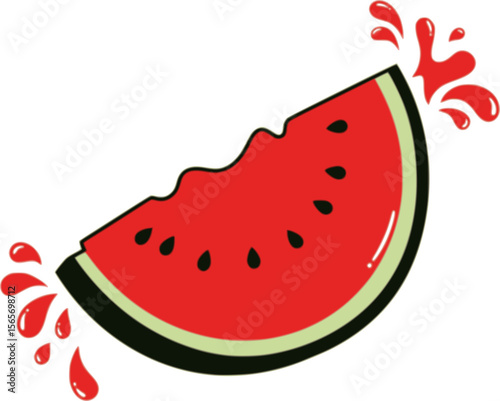 Watermelon slice icon minimalist silhouette vector design
