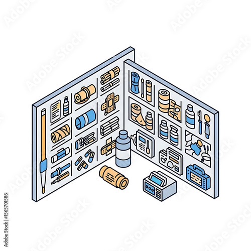 Digital product wall for hospital supply inventory.