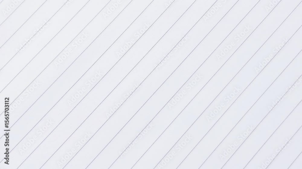 Blank white book paper with line and grid. Empty clear memo note design element. Office, school, work illustration concept. Closeup editable video isolated background with copy space