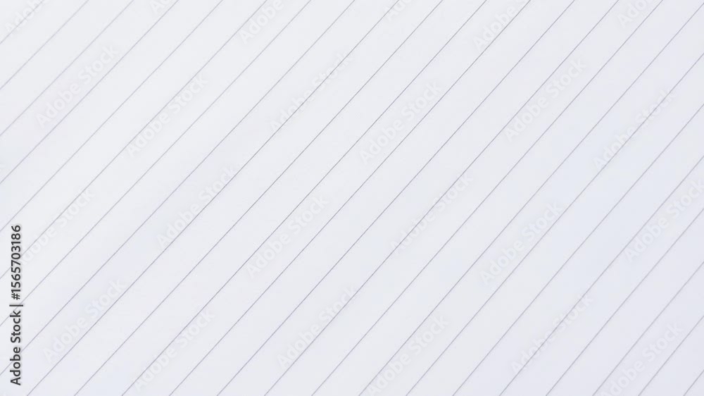 Blank white book paper with line and grid. Empty clear memo note design element. Office, school, work illustration concept. Closeup editable video isolated background with copy space