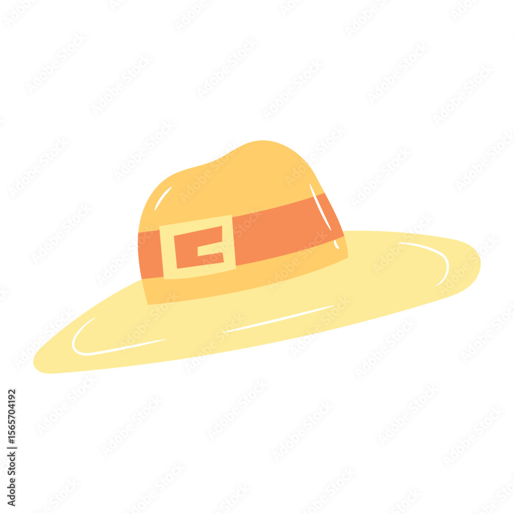 Fototapeta premium Cartoon Pilgrim Hat Illustration