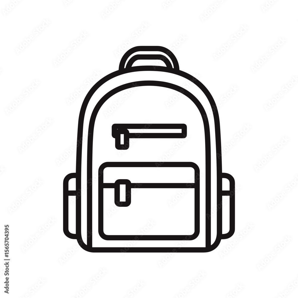 Outline of a student backpack.
Outline of a student backpack.
