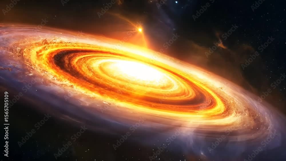 Fiery Spiral Galaxy in Dark Space Fiery Spiral Galaxy in Dark Space