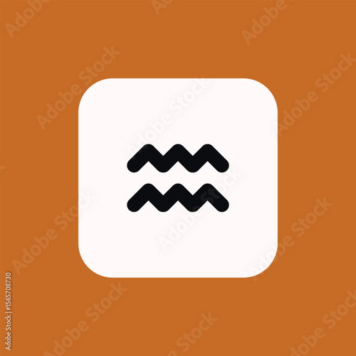 Zodiac horoscope. Aquarius astrological icon symbol. Stylized star sign esoteric. Simple line vector illustration.