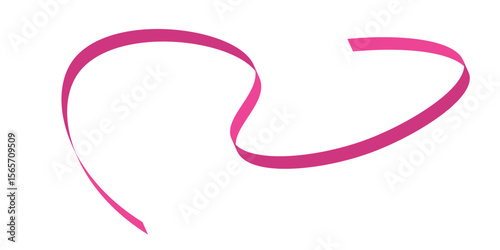 Pink flat ribbons isolated on white background. Ribbon banner vector illustration. Holiday lace.