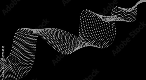 Abstract white wave lines flowing smoothly across a solid black background.