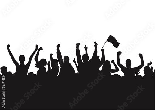 silhouettes of crowded people