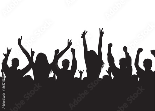 silhouettes of crowded people