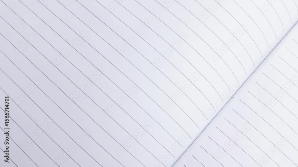 Blank white book paper with line and grid. Empty clear memo note design element. Office, school, work illustration concept. Closeup editable video isolated background with copy space