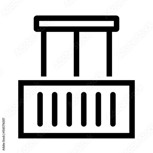 Balcony Icon Vector Symbol for Real Estate and Apartment Amenity