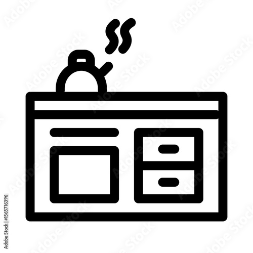 Kitchenette Small Kitchen Icon for Vacation and Home Amenities
