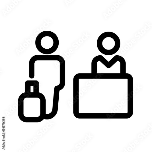 Checkin Icon Vector Symbol for Hotel and Airport
