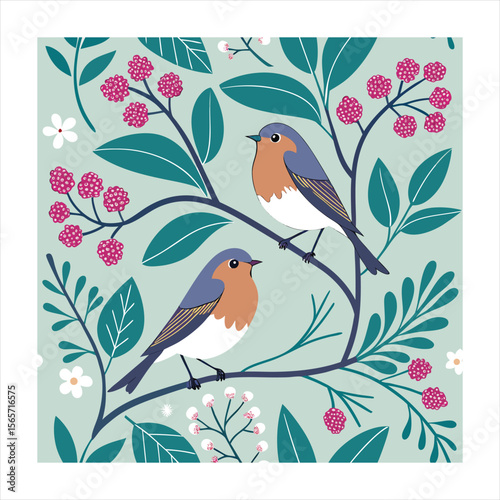 Vibrant collection of colorful wildflowers and delicate green foliage on a white background