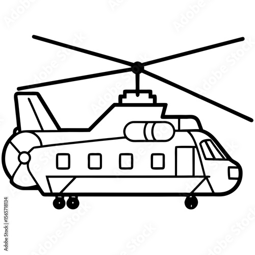 Chinook Helicopter Silhouette Vector