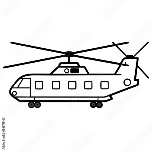 Chinook Helicopter Silhouette Vector