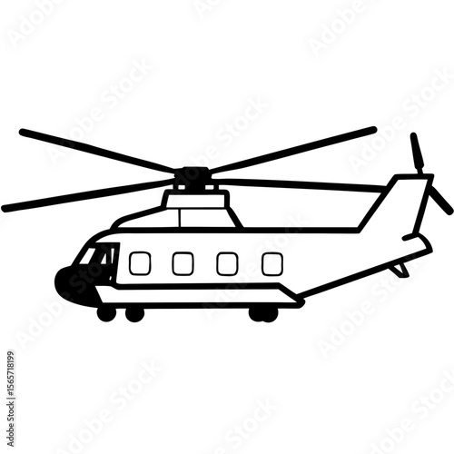Chinook Helicopter Silhouette Vector