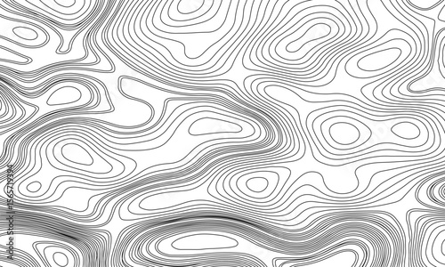 Abstract design of topographic contour lines on a clean white background, Designed in vector style, perfect for use in geographic.