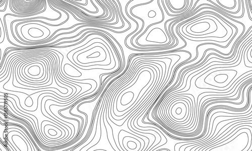 Abstract design of topographic contour lines on a clean white background, Designed in vector style, perfect for use in geographic.