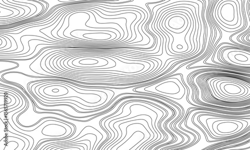 Abstract design of topographic contour lines on a clean white background, Designed in vector style, perfect for use in geographic.