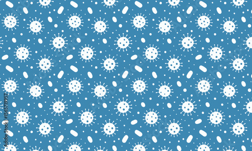 Simple Bacteria and Germs Pattern - Minimalist Biology Seamless Background
