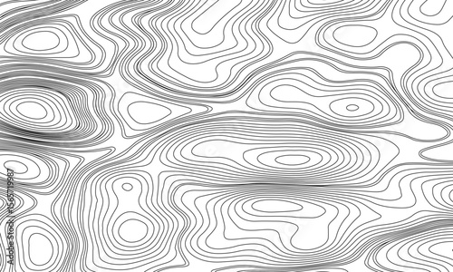 Abstract design of topographic contour lines on a clean white background, Designed in vector style, perfect for use in geographic.
