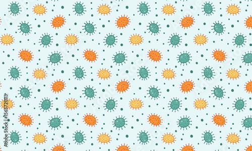 Colorful Virus and Bacteria Pattern - Abstract Science Seamless Background