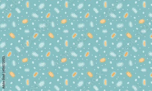 Abstract Bacteria and Germs Pattern - Simple Biology Seamless Background