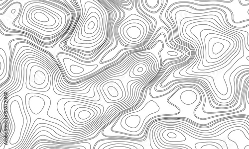Abstract design of topographic contour lines on a clean white background, Designed in vector style, perfect for use in geographic.