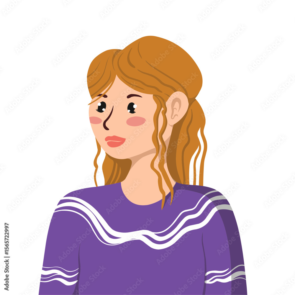 Illustration of a Blond Woman Portrait Illustration of a Blond Woman Portrait