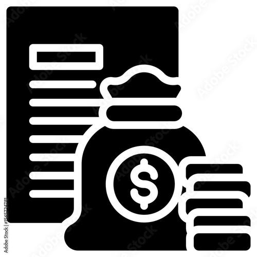 Budgeting icon for accounting and finance business, website, application, printing, document, poster design, etc
