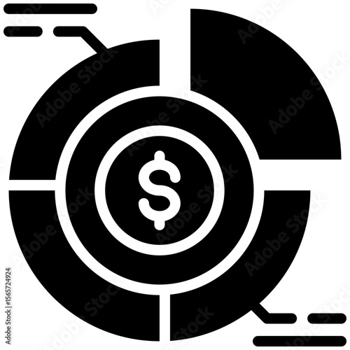 Analysis icon for accounting and finance business, website, application, printing, document, poster design, etc